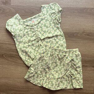 10/12 Sweet Butterfly Daisy Print Shorts & Top